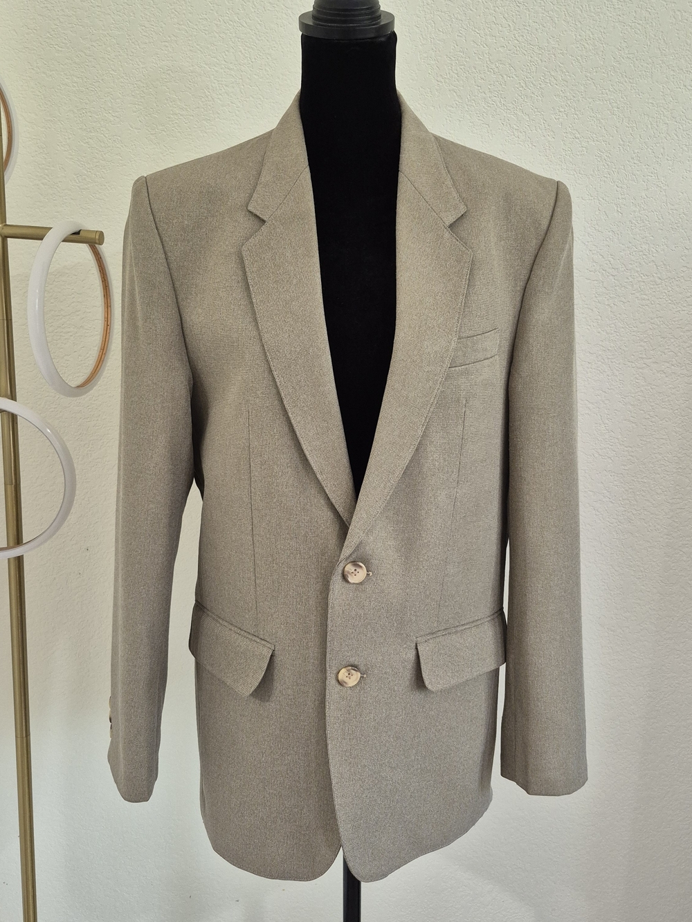Men's Tailored Taupe Sport Coat - Classic Single-Breasted Blazer